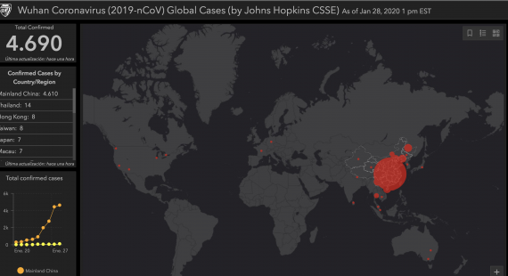 Mapa interactivo del coronavirus China